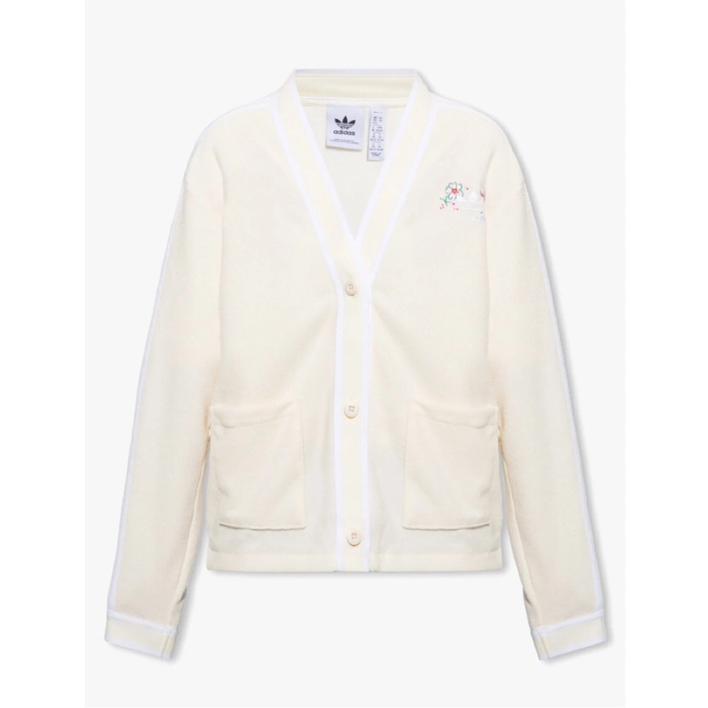 Adidas Originals Butter Yellow Terry Cloth Cardigan XL NEW - Picture 4 of 10